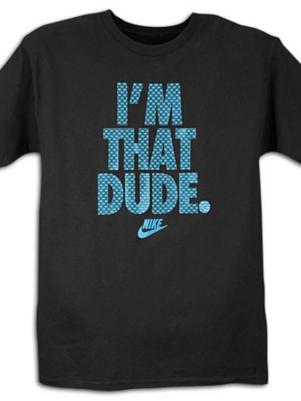 Nike Black Tee with Teal Geometric 